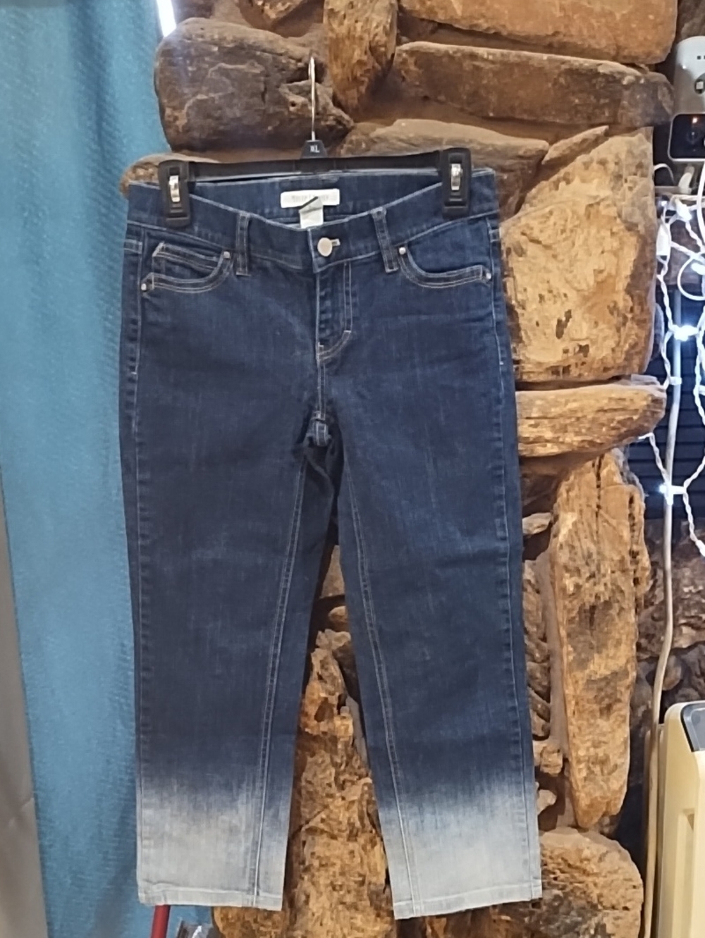 Women’s Dark Blue Ombre Crop Jeans